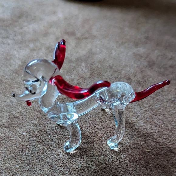 Glass Dog & Fire Hydrant With Little Green Dog - Picture 3 of 15